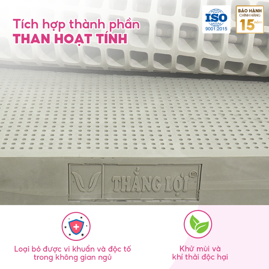 NỆM 100% CAO SU THIÊN NHIÊN THẮNG LỢI BOBO - THAN HOẠT TÍNH