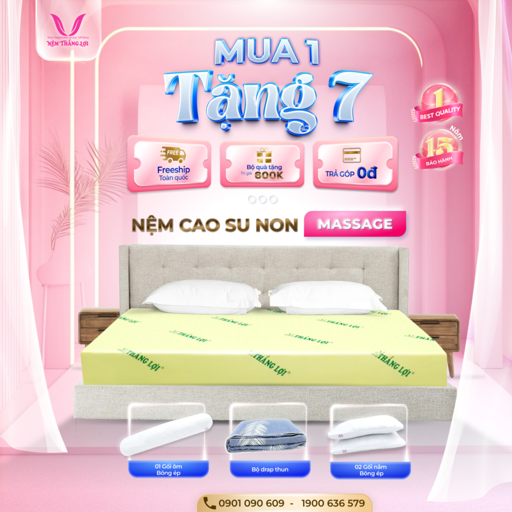 NỆM CAO SU NON MASSAGE THẮNG LỢI