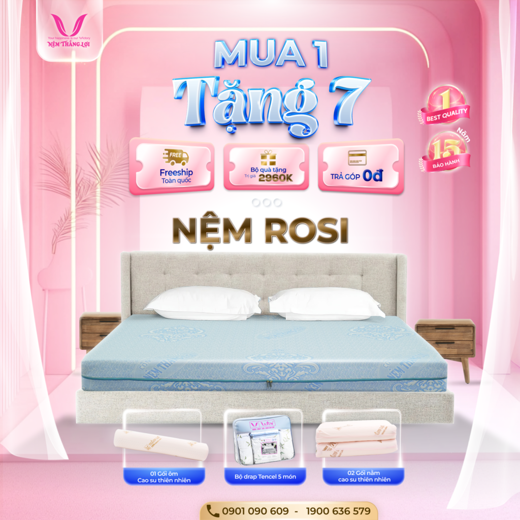 Nệm Cao Su Thiên Nhiên Rosi